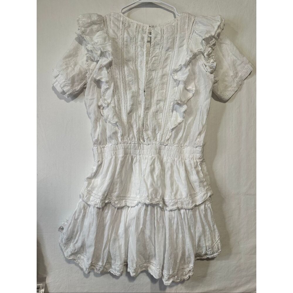 LoveShackFancy Natasha Heritage Mini White Dress, size Large - Picture 7 of 8